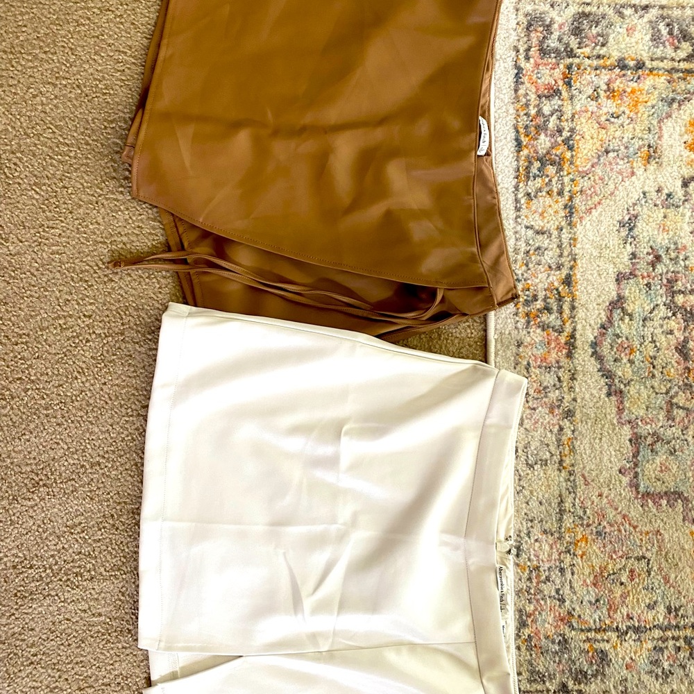 Abercrombie vegan leather skirt and skort